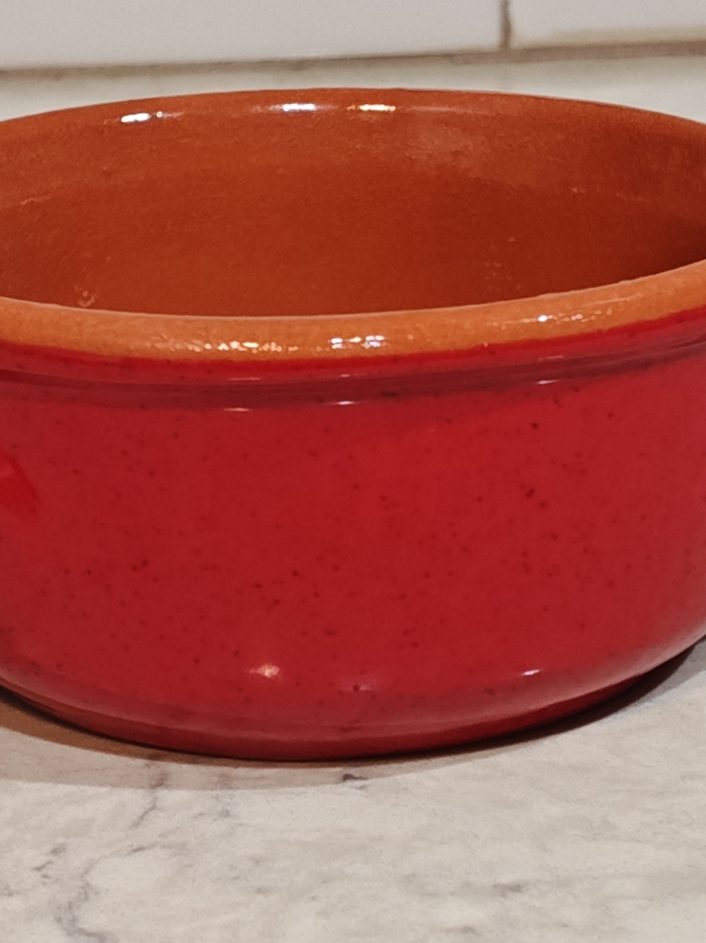De Silva Italy Ceramic Bowl  Red, Glossy Finish